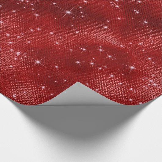 Rode glitter cadeaupapier (Hoek)