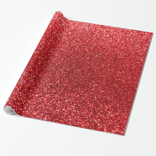 Rode glitter cadeaupapier (Uitgerold)