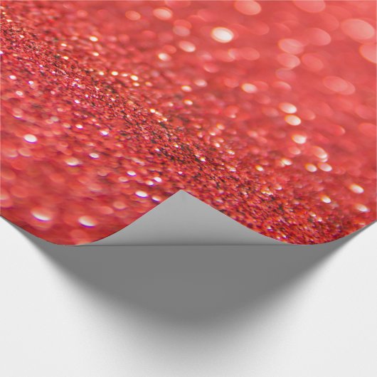 Rode glitter cadeaupapier (Hoek)