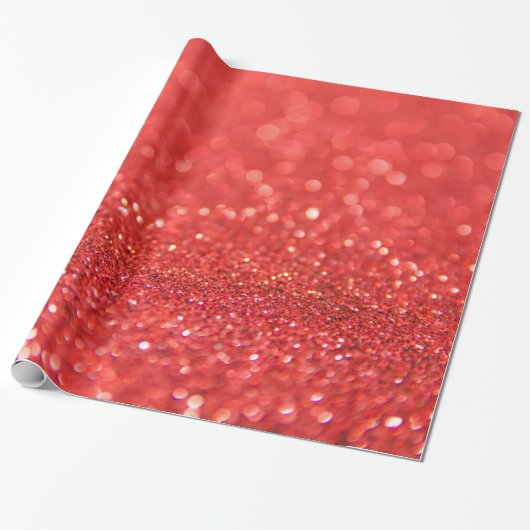 Rode glitter cadeaupapier (Uitgerold)