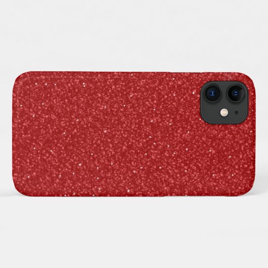 Rode glitter Case-Mate iPhone case (Achterkant (horizontaal))