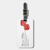 Rode Glitter Casino Dice Bagagelabel (Voorkant verticaal)