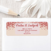 Rode Glitter Champagne Elegante Retouradres Etiket (Insitu)