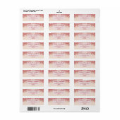 Rode Glitter Champagne Elegante Retouradres Etiket (Full Sheet)