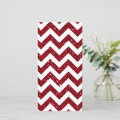 Rode Glitter Chevron Patroon (Staand voorkant)