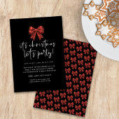 Rode Glitter Coquette Bow laat kerstfeest vieren Kaart