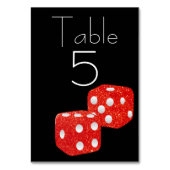 Rode Glitter Dice op zwart Kaart (Achterkant)