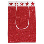Rode glitter-draagtas voor middelgrote cadeaus medium cadeauzakje (Achterkant)