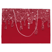 Rode Glitter Drip Aangepaste naam Groot Cadeauzakje (Achterkant)