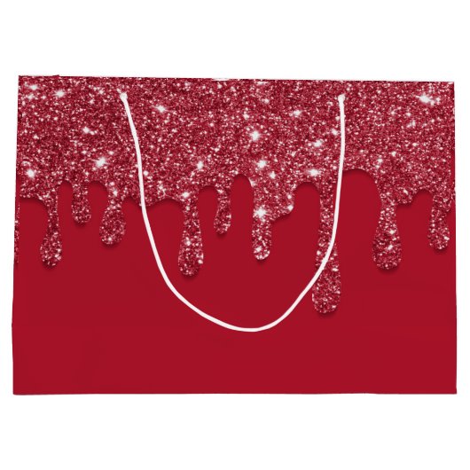 Rode Glitter Drip Aangepaste naam Groot Cadeauzakje (Achterkant)