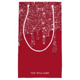 Rode Glitter Drip Aangepaste naam Klein Cadeauzakje