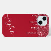Rode Glitter Drip Aangepaste tekst of naam iPhone Case-Mate iPhone Case (Achterkant (horizontaal))