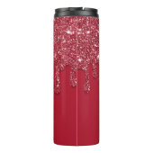 Rode Glitter Drip gepersonaliseerd Thermosbeker (Achterkant)