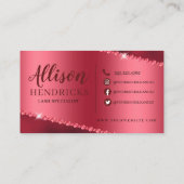 Rode glitter Drip Metallic Folie Eyelash Visitekaartje (Achterkant)