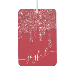 Rode Glitter Druppel Aangepaste tekst of naam Luchtverfrisser