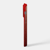 Rode Glitter Druppelend iPhone Hoesje (Linkerkant)