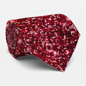 Rode Glitter Elegante Glanzende Luxe Trendy Stropdas (Opgerold)