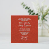 Rode Glitter en Bow Wedding Invitation Kaart (Staand voorkant)