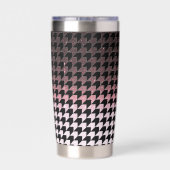 Rode glitter en zwart houndstooth patroon geïsoleerde drinkbeker (Achterkant)