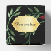 Rode Glitter en Zwarte Bloemen Bedankdoosjes (Bovenkant)