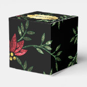 Rode Glitter en Zwarte Bloemen Bedankdoosjes (Achterkant)