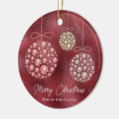 Rode Glitter Foto Kerstmis Ornament (Links)