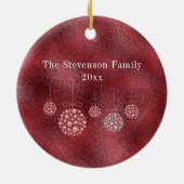 Rode Glitter Foto Kerstmis Ornament (Achterkant)