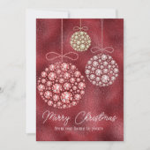 Rode Glitter Foto Kerstmis Ornament Elegant Feestdagenkaart (Voorkant)
