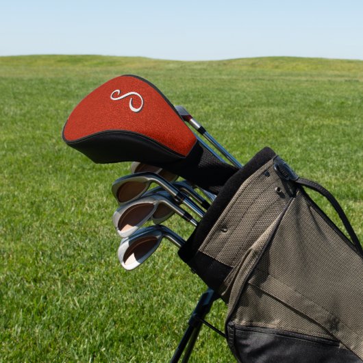 Rode Glitter Geïnitialiseerd / Monogram Golfheadcover (Insitu)