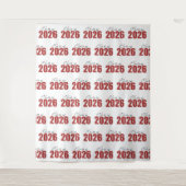 Rode Glitter Geslaagd 2026 Foto Achtergrond Wandkleed (Voorkant)