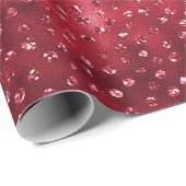 Rode Glitter Glam Stippen Patroon Cadeaupapier (Rol Hoek)