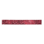 Rode Glitter Glam Stippenpatroon Satijnen Lint (Voorkant)