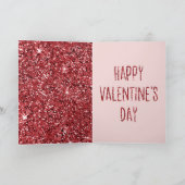 Rode glitter glans liefde Valentijnsdag Kaart (Binnen)