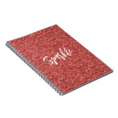 Rode Glitter Glans Notitieboek (Rechterzijde)