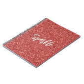 Rode Glitter Glans Notitieboek (Linkerzijde)