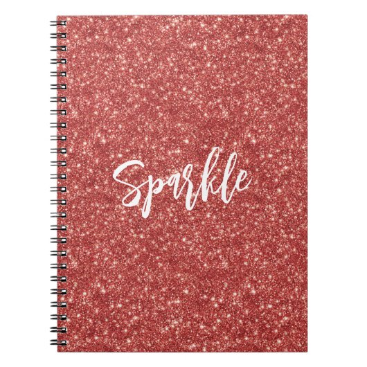 Rode Glitter Glans Notitieboek (Voorkant)