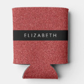 Rode Glitter, Glitter Achtergrond, Jouw naam Blikjeskoeler (Achterkant)