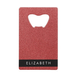 Rode Glitter, Glitter Achtergrond, Jouw naam Creditkaart Flessenopener