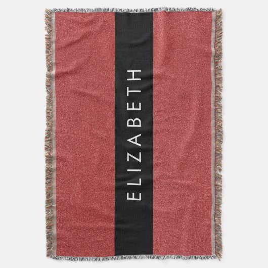 Rode Glitter, Glitter Achtergrond, Jouw naam Deken (Voorkant Verticaal)