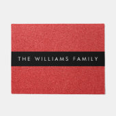 Rode Glitter, Glitter Achtergrond, Jouw naam Deurmat (Voorkant)