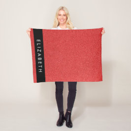Rode Glitter, Glitter Achtergrond, Jouw naam Fleece Deken