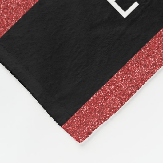 Rode Glitter, Glitter Achtergrond, Jouw naam Fleece Deken (Hoek)