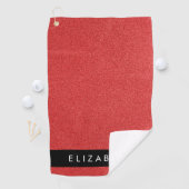 Rode Glitter, Glitter Achtergrond, Jouw naam Golfhanddoek (Insitu)