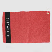 Rode Glitter, Glitter Achtergrond, Jouw naam Golfhanddoek (Horizontaal)