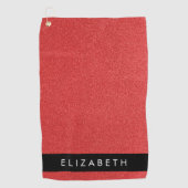 Rode Glitter, Glitter Achtergrond, Jouw naam Golfhanddoek (Voorkant)