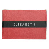 Rode Glitter, Glitter Achtergrond, Jouw naam Kussensloop (Achterkant)