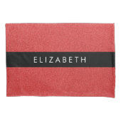 Rode Glitter, Glitter Achtergrond, Jouw naam Kussensloop (Voorkant)