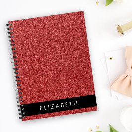 Rode Glitter, Glitter Achtergrond, Jouw naam Notitieboek
