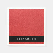 Rode Glitter, Glitter Achtergrond, Jouw naam Servet (Voorkant)