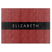 Rode Glitter, Glitter Achtergrond, Jouw naam Snijplank (Voorkant)